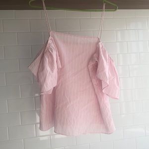 H&M pink off the shoulder blouse